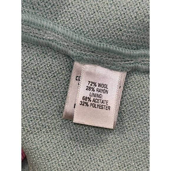 St. John Collection Mint Green One Button Closure Knit Blazer Women's Size 12 - Picture 10 of 10